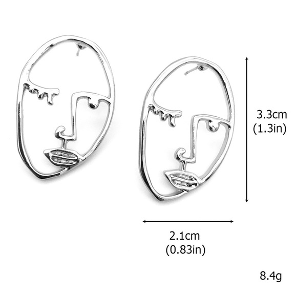 2/$20! Silver Abstract Visage Earrings - Picture 9 of 11